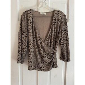 Animal Print Wrap Top